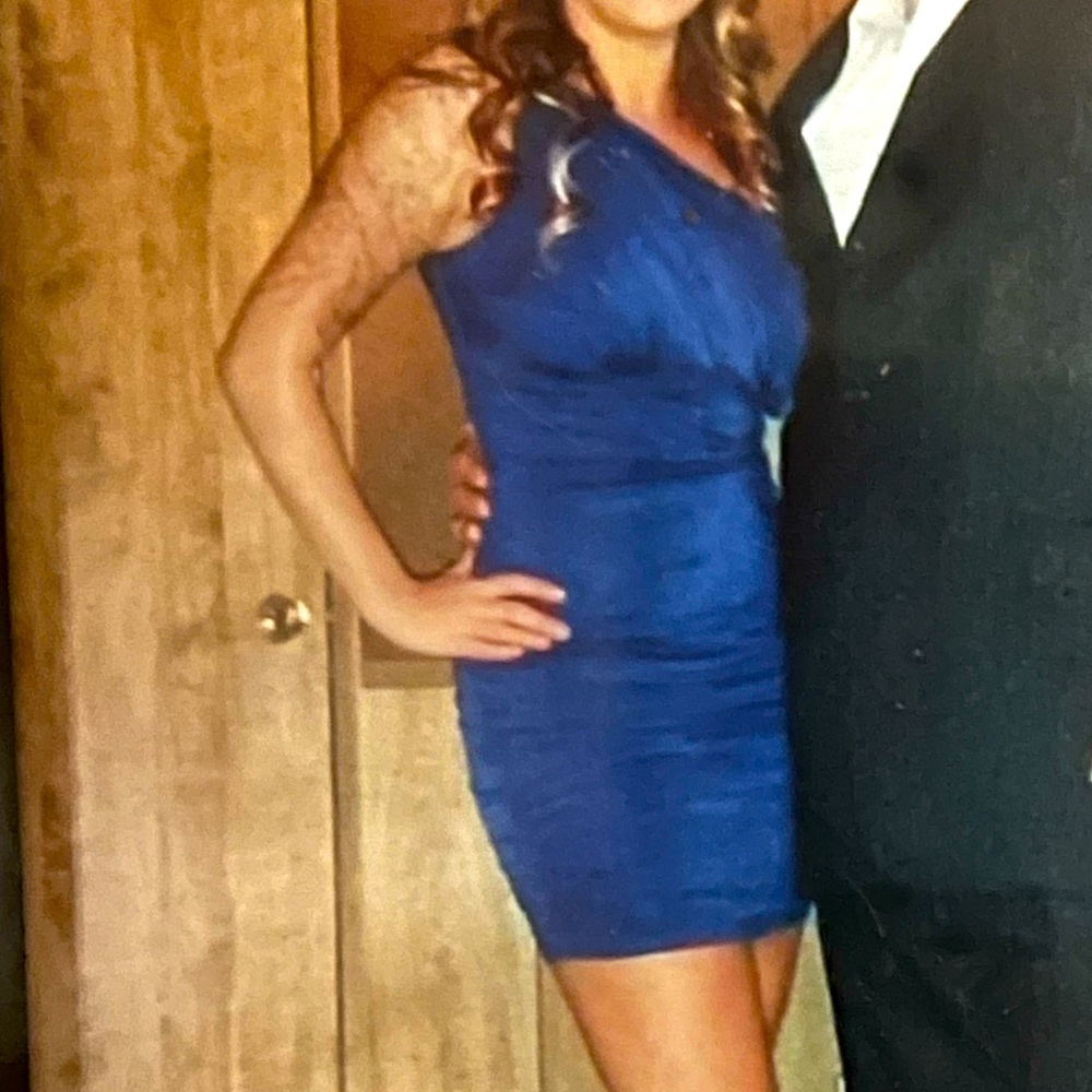 Gorgeous one shoulder royal blue dress